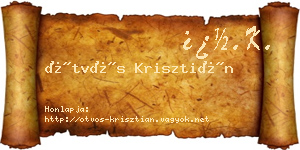 Ötvös Krisztián névjegykártya